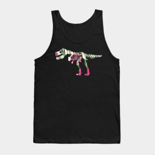 Floral Tropical Hawaiian Pattern T Rex Dinosaur Tank Top